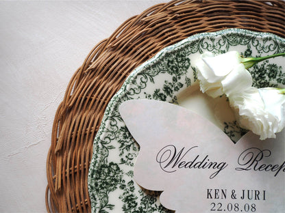 【メニュー表】butterflies - Rose Bouquet【結婚式 ペーパー メニュー表】