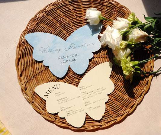 【メニュー表】butterflies - Sunset Sky【結婚式 ペーパー メニュー表】