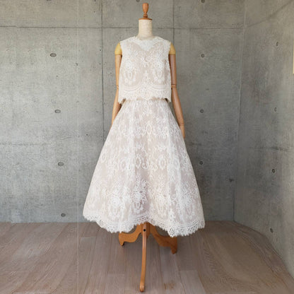 モニークルイリエ Monique Lhuillier Charolette ミモレ丈ドレス 【ウェディングドレス レンタル】