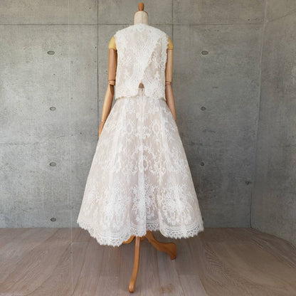 モニークルイリエ Monique Lhuillier Charolette ミモレ丈ドレス 【ウェディングドレス レンタル】