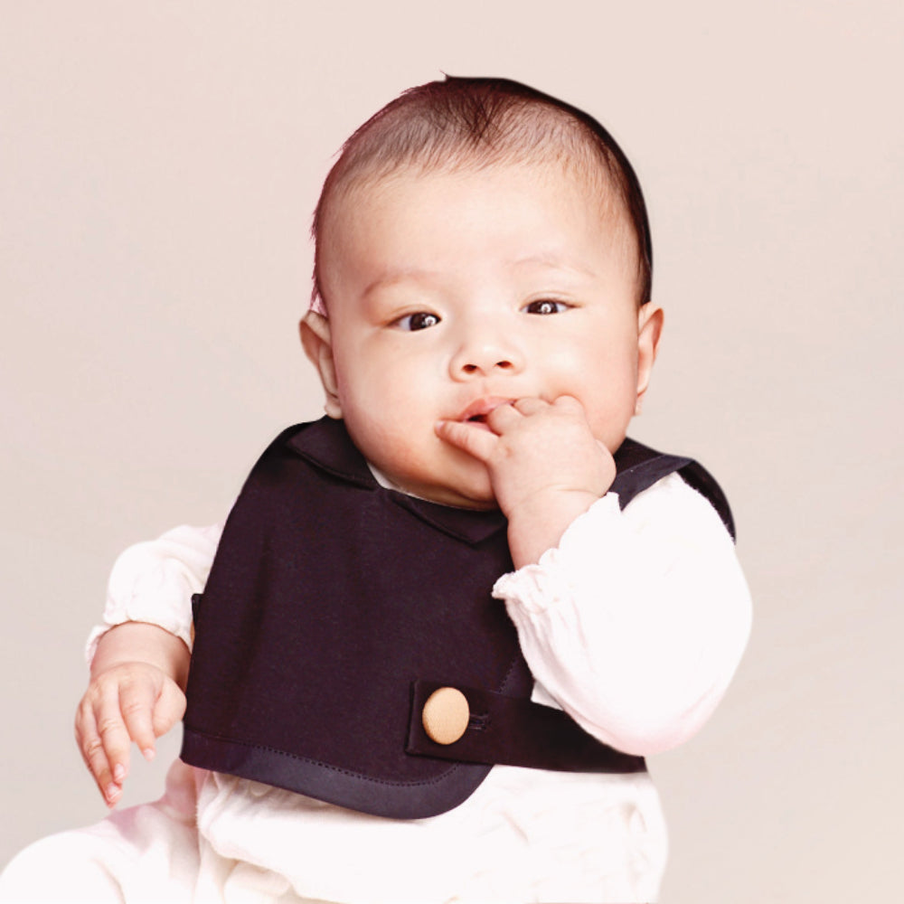 【よだれかけ ママ友 贈り物】子供スタイ ブラック 【結婚式 ギフト 内祝い 結婚祝い 出産祝い】