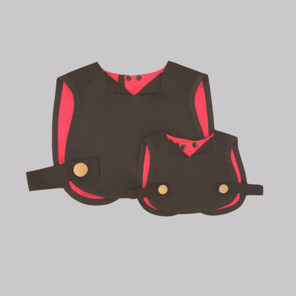 【よだれかけ ママ友 贈り物】親子スタイ ブラック 【結婚式 ギフト 内祝い 結婚祝い 出産祝い】