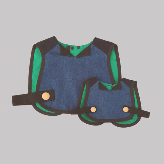 【よだれかけ ママ友 贈り物】親子スタイ ブルー 【結婚式 ギフト 内祝い 結婚祝い 出産祝い】