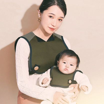 【よだれかけ ママ友 贈り物】親子スタイ カーキ 【結婚式 ギフト 内祝い 結婚祝い 出産祝い】