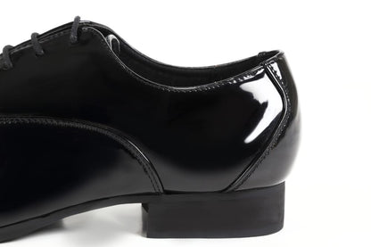 ストレートチップ/3cmヒール/ブラックエナメル 【結婚式 メンズ シューズ】