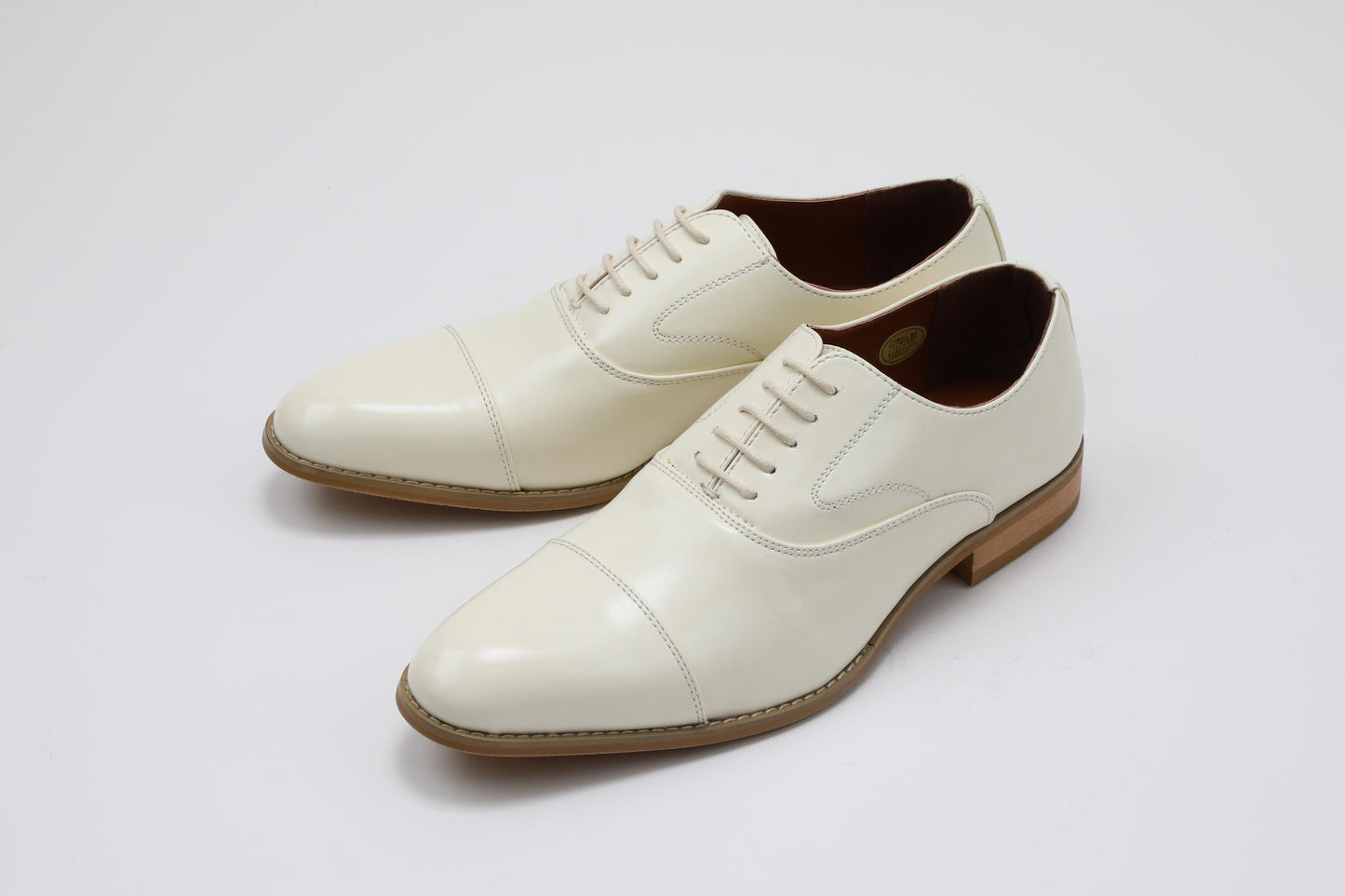 ストレートチップ/3cmヒール/オフホワイト【結婚式 メンズ シューズ】