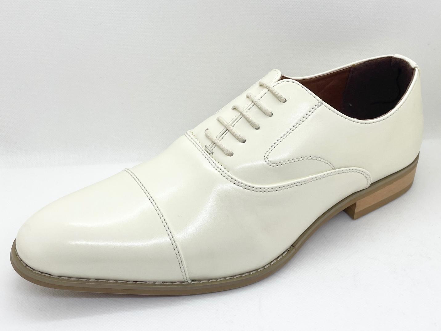 ストレートチップ/3cmヒール/オフホワイト【結婚式 メンズ シューズ】