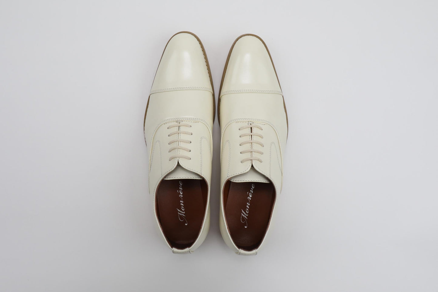 ストレートチップ/3cmヒール/オフホワイト【結婚式 メンズ シューズ】