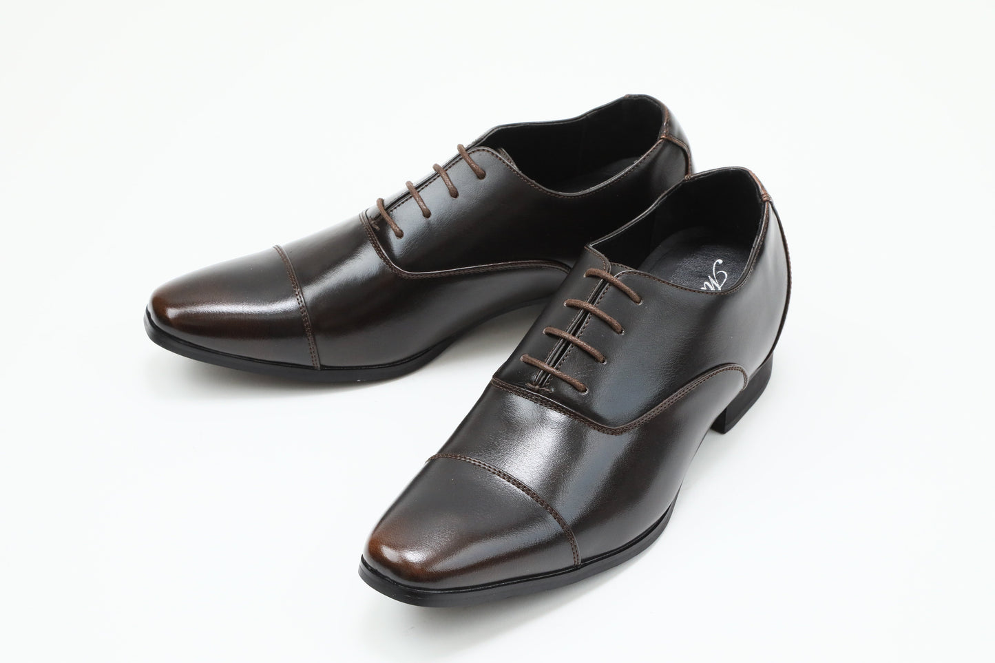 ストレートチップ/7cmヒールシークレット/ダークブラウン【結婚式 メンズ シューズ】