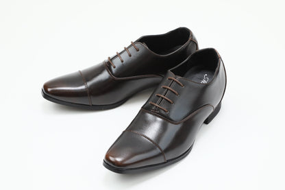 ストレートチップ/7cmヒールシークレット/ダークブラウン【結婚式 メンズ シューズ】