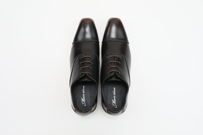 ストレートチップ/7cmヒールシークレット/ダークブラウン【結婚式 メンズ シューズ】