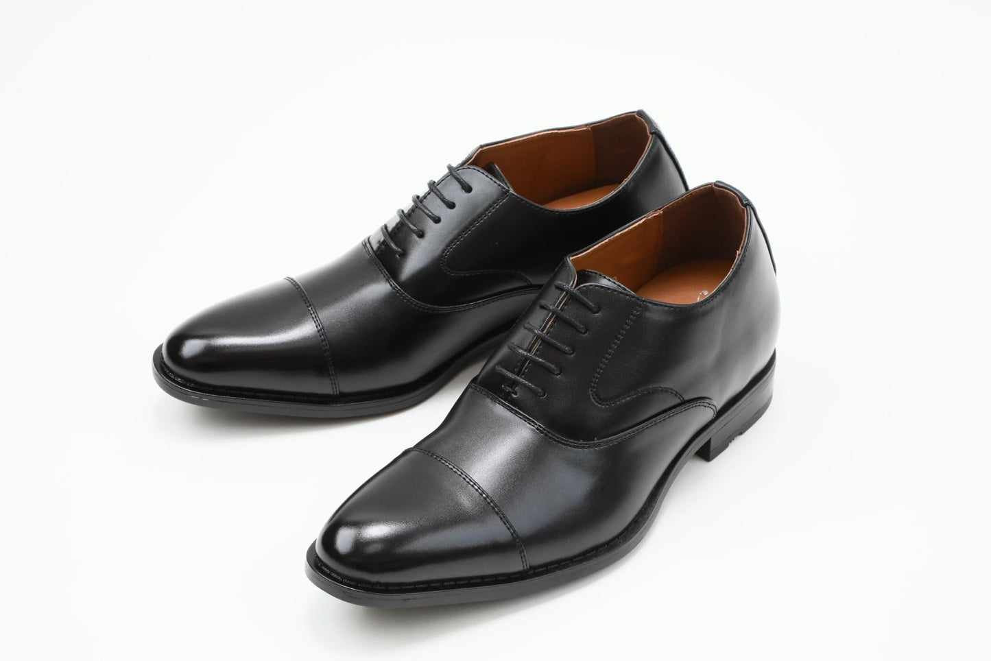 ストレートチップ/7cmヒールシークレット/ブラック【結婚式 メンズ シューズ】