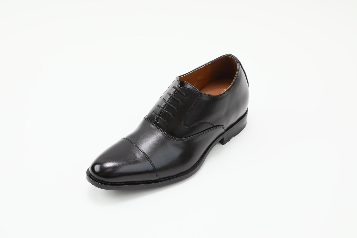 ストレートチップ/7cmヒールシークレット/ブラック【結婚式 メンズ シューズ】