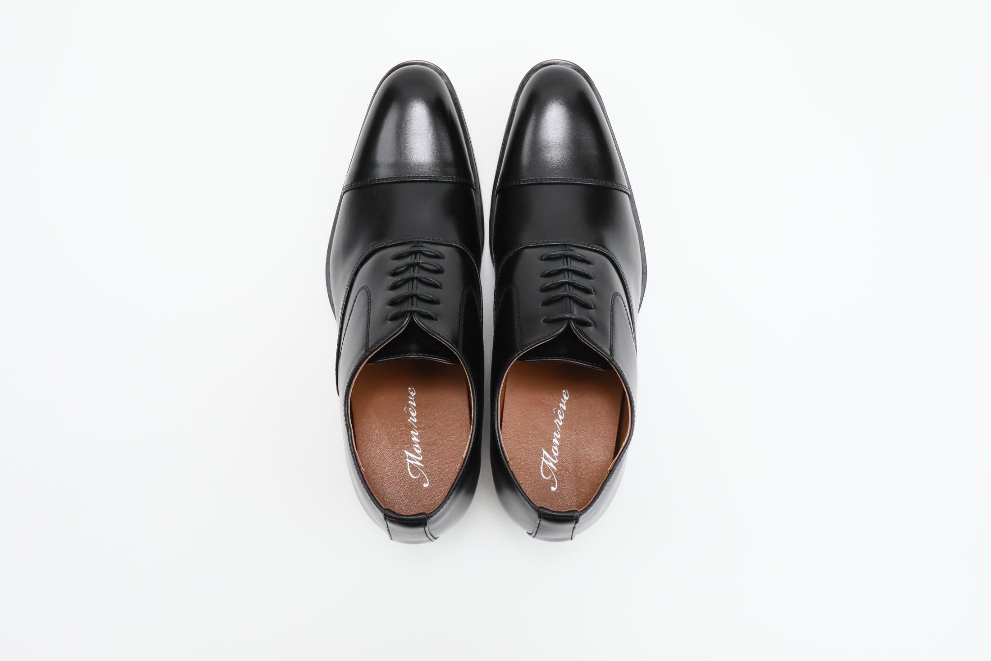 ストレートチップ/7cmヒールシークレット/ブラック【結婚式 メンズ