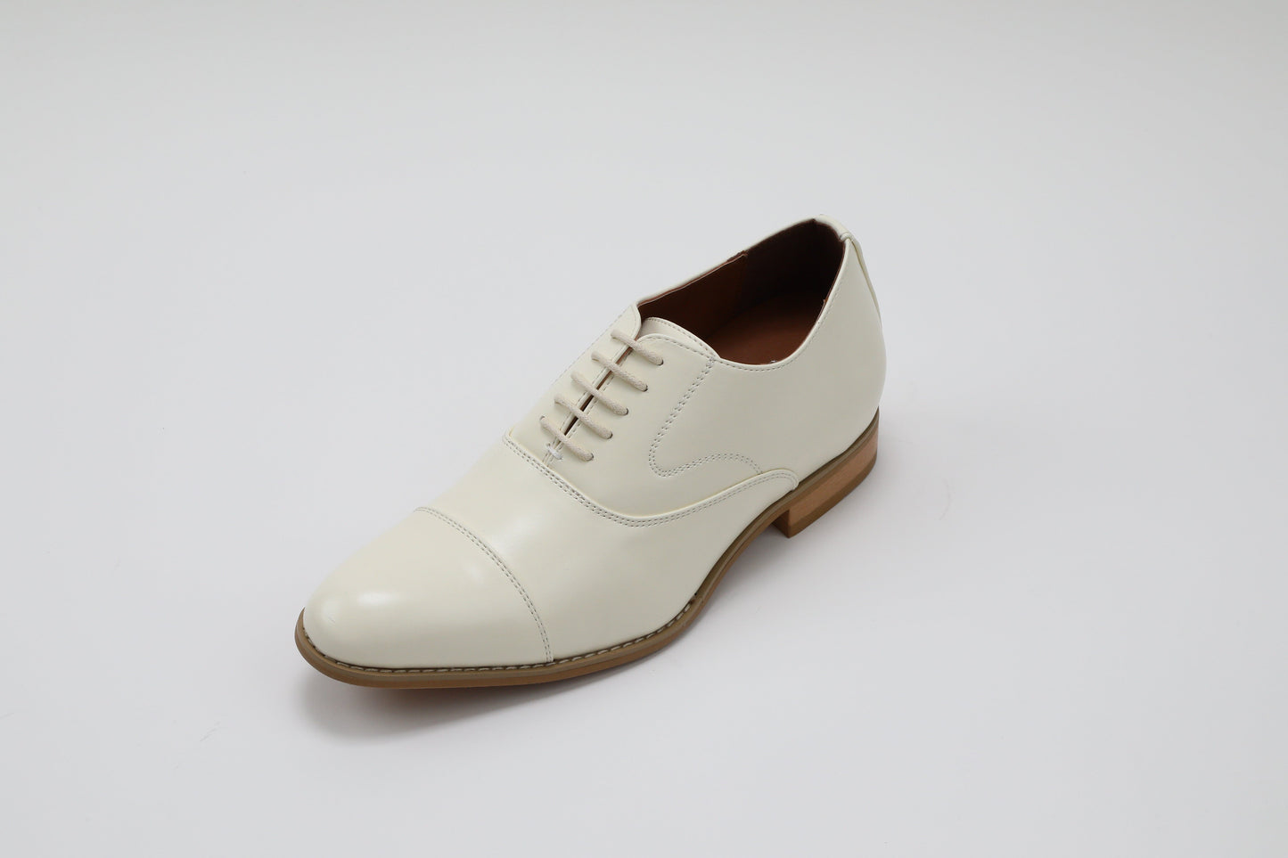 ストレートチップ/7cmヒールシークレット/オフホワイト【結婚式 メンズ シューズ】