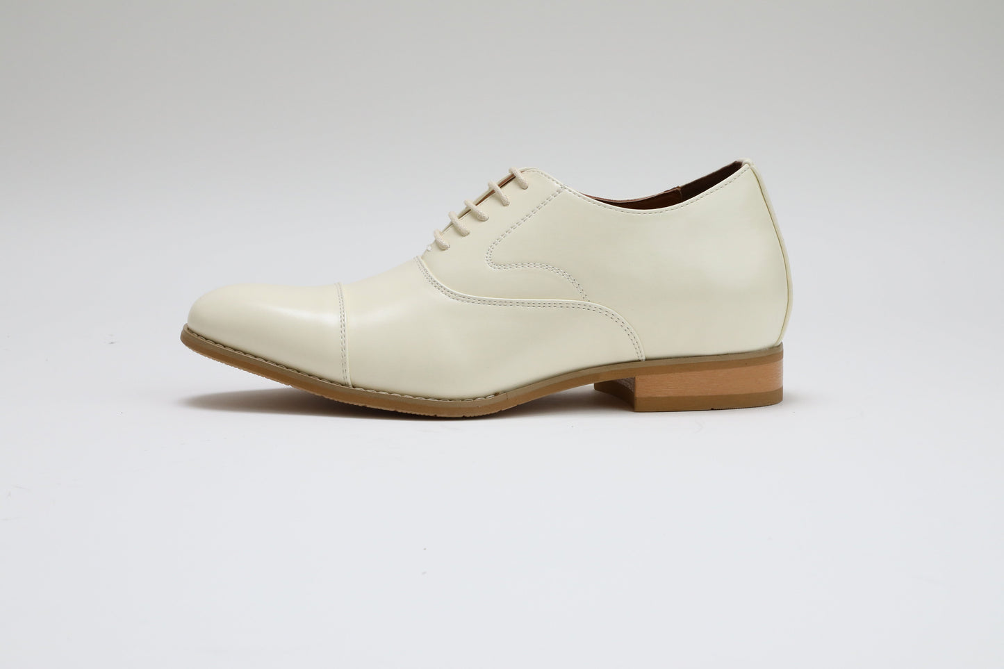 ストレートチップ/7cmヒールシークレット/オフホワイト【結婚式 メンズ シューズ】