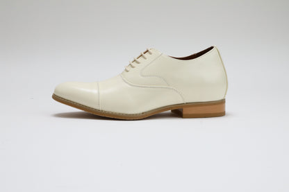 ストレートチップ/7cmヒールシークレット/オフホワイト【結婚式 メンズ シューズ】