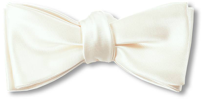 高級素材 拝絹地 使用 手結び 蝶ネクタイ オフホワイト 【結婚式 蝶ネクタイ】