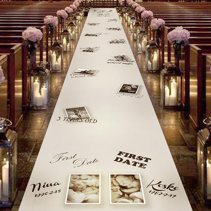 メッセージバージンロード(ヒストリー)10m 【結婚式 挙式 披露宴 演出グッズ オーダーメイド】