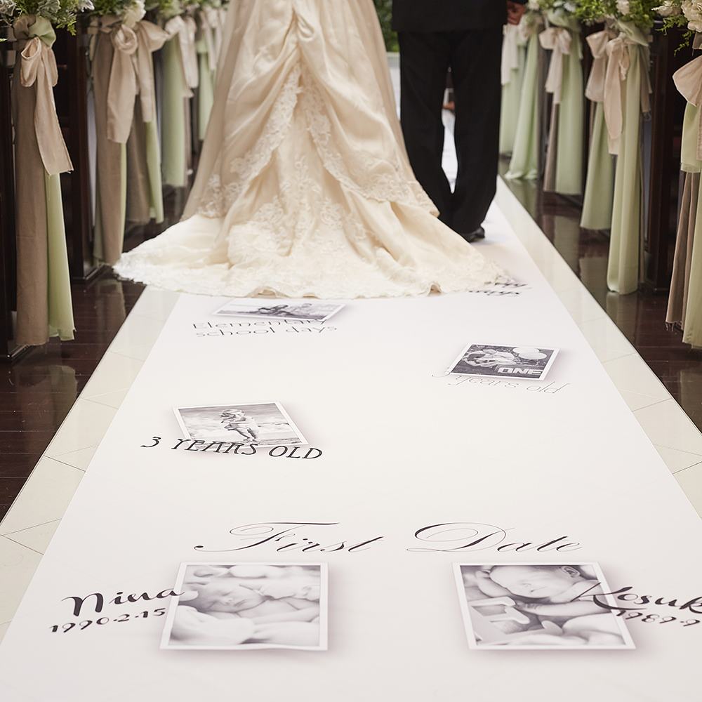 メッセージバージンロード(ヒストリー)10m 【結婚式 挙式 披露宴 演出グッズ オーダーメイド】