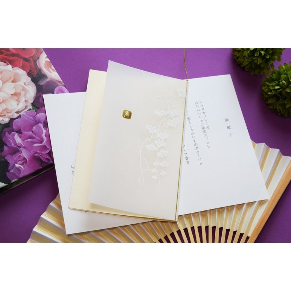 【結婚式 メニュー表】 和音 (印刷込み)【結婚式 ペーパー メニュー表】