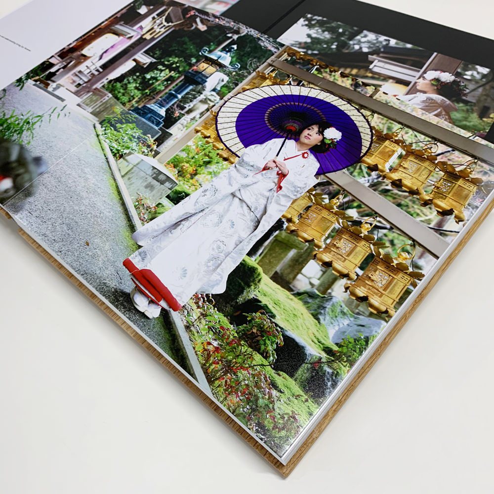 【30ページ ウォールナット無垢材のアルバム】30ページ45カット 【結婚式 写真 アルバム オーダーメイド】