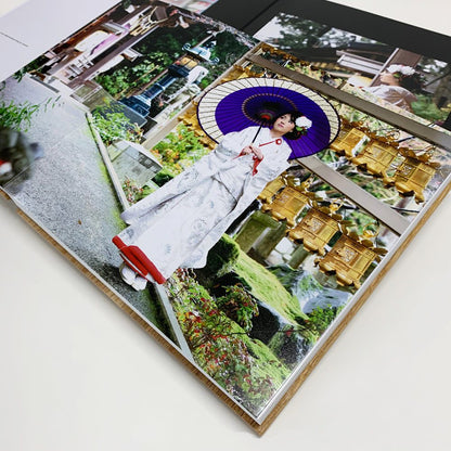 【30ページ ウォールナット無垢材のアルバム】30ページ45カット 【結婚式 写真 アルバム オーダーメイド】