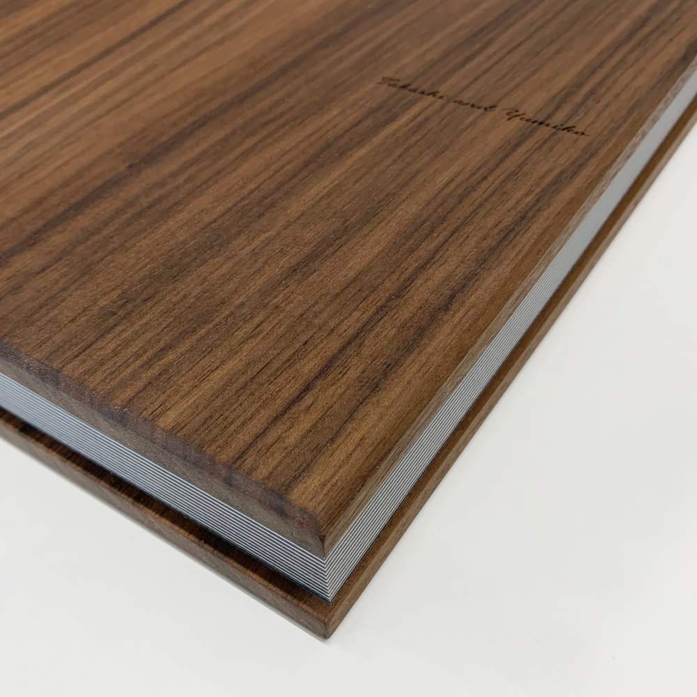 【30ページ ウォールナット無垢材のアルバム】30ページ45カット 【結婚式 写真 アルバム オーダーメイド】