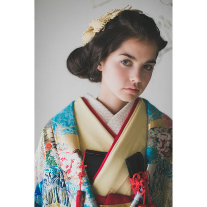 紺碧道長取青海波 【結婚式 和装 色打掛 レンタル】