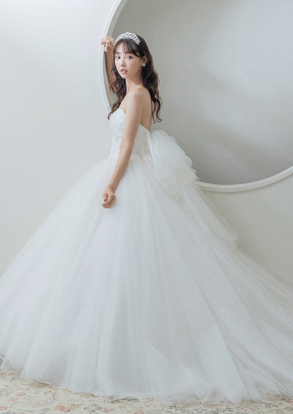 NOA0057_offwhiteリボントレーン【ウェディングドレス オーダーメイド】