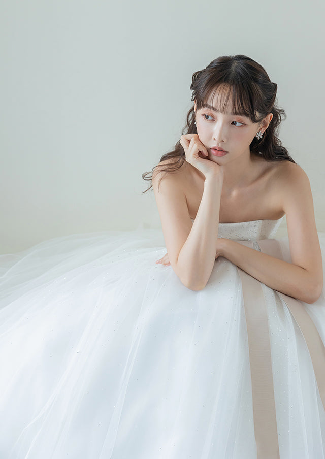 NOA0057_offwhiteリボントレーン【ウェディングドレス オーダーメイド】