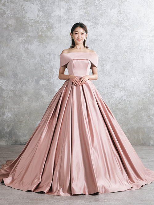 NOA0059_grayish pinkパフ 【カラードレス オーダーメイド】