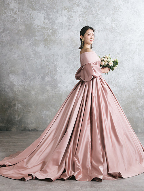 NOA0059_grayish pinkパフ 【カラードレス オーダーメイド】