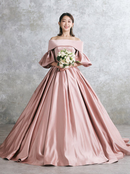 NOA0059_grayish pinkパフ 【カラードレス オーダーメイド】