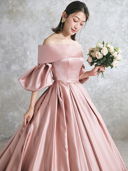 NOA0059_grayish pinkパフ 【カラードレス オーダーメイド】