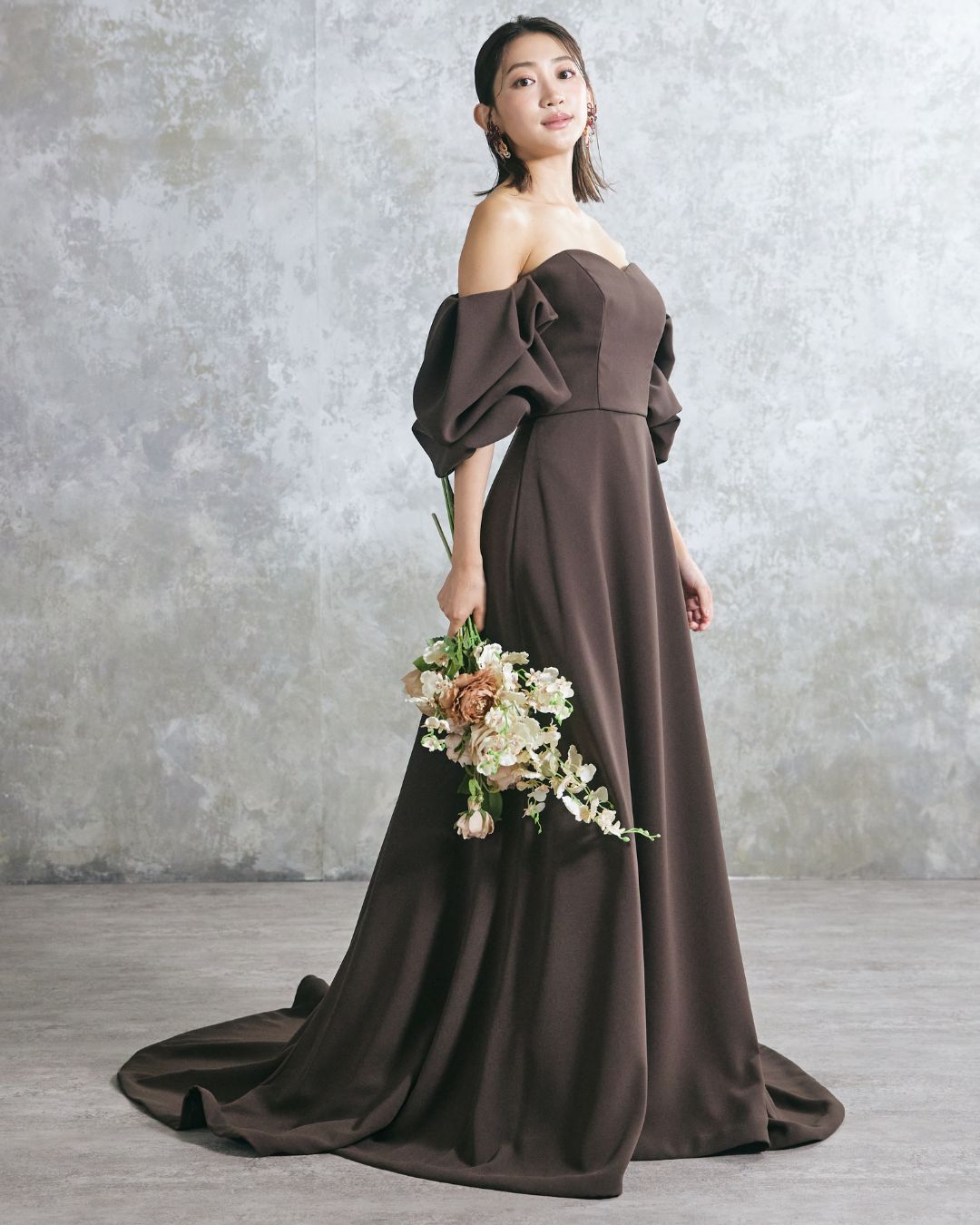 NOA0063-brown【カラードレス オーダーメイド】