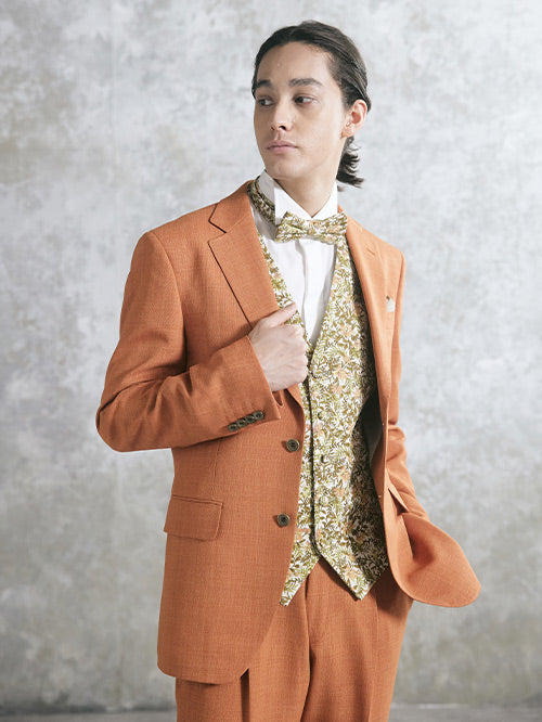 NOA3022-beigeチェンジベスト&タイ【結婚式 メンズ小物 オーダーメイド】