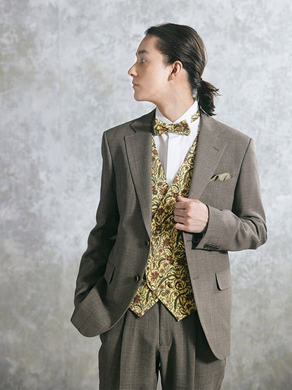 NOA3023-beige チェンジベスト&タイ【結婚式 メンズ小物 オーダーメイド】