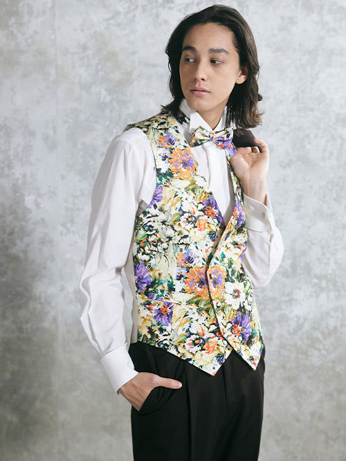 NOA3023-orange チェンジベスト&タイ【結婚式 メンズ小物 オーダーメイド】