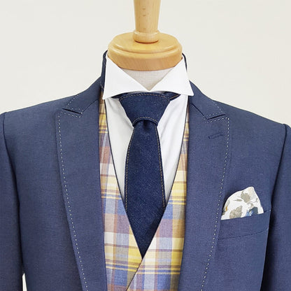 【デニムネクタイ/バイオブルー】ROBE DE SETOUCHI 16161 【結婚式 ネクタイ】