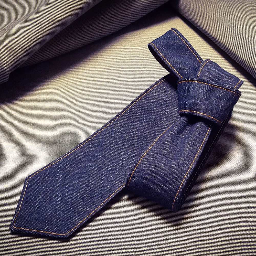 【デニムネクタイ/バイオブルー】ROBE DE SETOUCHI 16161 【結婚式 ネクタイ】