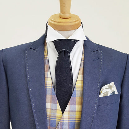 【デニムネクタイ/せとうちブルーホワイトステッチ】ROBE DE SETOUCHI 16162 【結婚式 ネクタイ】