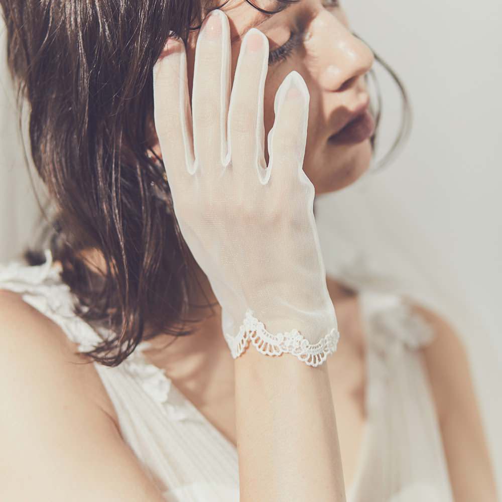 オーガンジーグローブ【セシル】 【結婚式 グローブ】（OG-11）