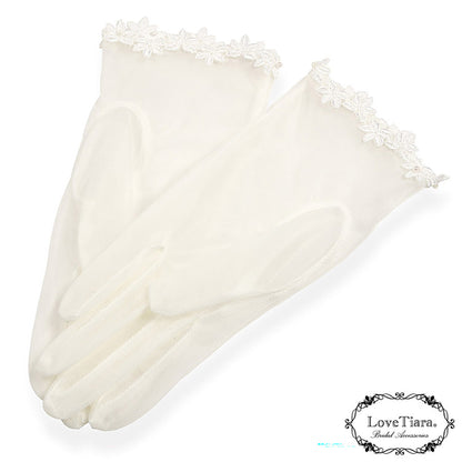 オーガンジーグローブ【タイニーフラワー】【結婚式 グローブ】（OG-39）