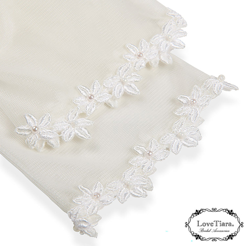 オーガンジーグローブ【タイニーフラワー】【結婚式 グローブ】（OG-39）