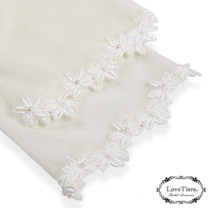 オーガンジーグローブ【タイニーフラワー】【結婚式 グローブ】（OG-39）