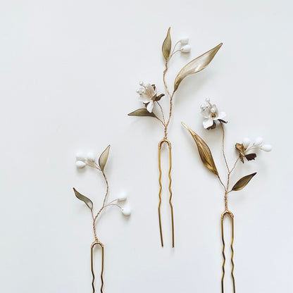 ルフトヘアピン3set【結婚式 ヘアアクセサリー】