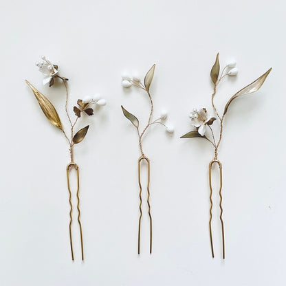 ルフトヘアピン3set【結婚式 ヘアアクセサリー】