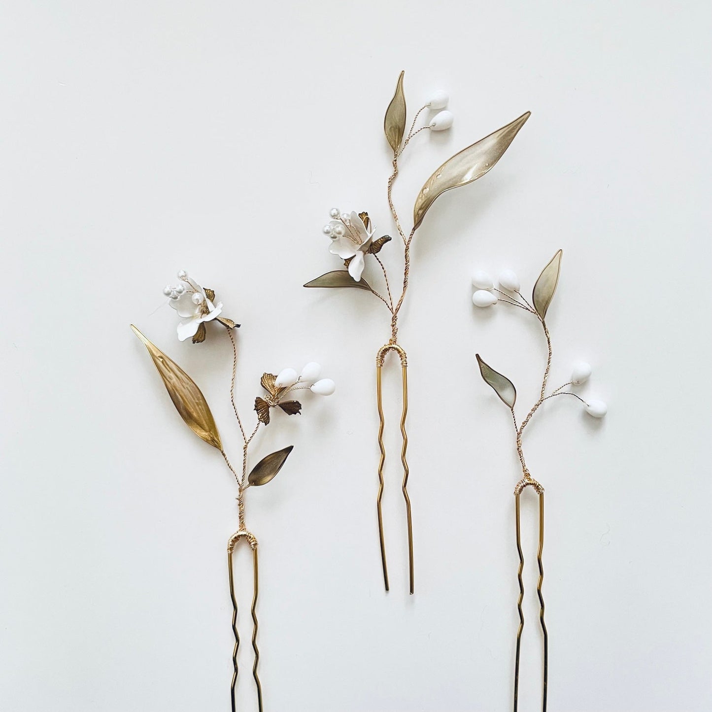 ルフトヘアピン3set【結婚式 ヘアアクセサリー】