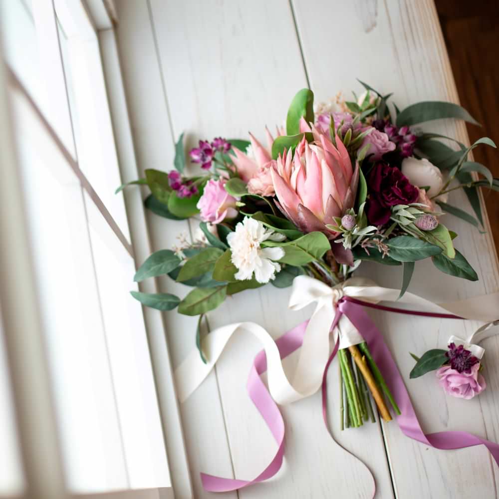 【造花】レンタル/プロテアブーケ 【結婚式 フラワー 造花 ブーケ ブートニア レンタル】